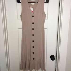 Dusty Pink Button Dress